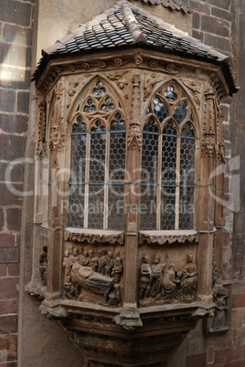 Ornate balkony, Nuernberg, Germany