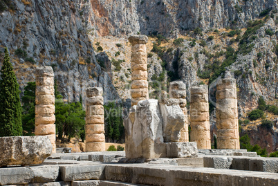 The temple of Apollo in Delphi. Greece