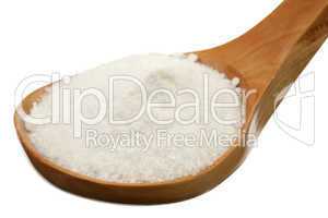Salt in a wooden spoon