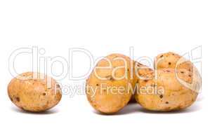 Potatoes on studio white