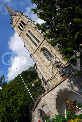 Liechtenstein church and statue