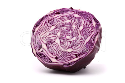 Red cabbage on a white background