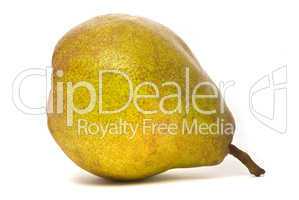 Single green pear isolated on white background