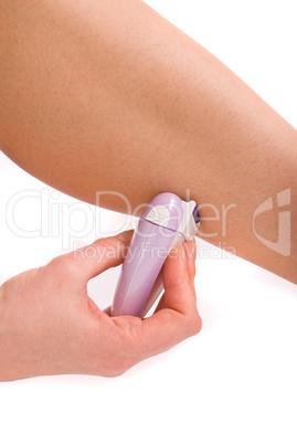 Epilation process isolated on a white background