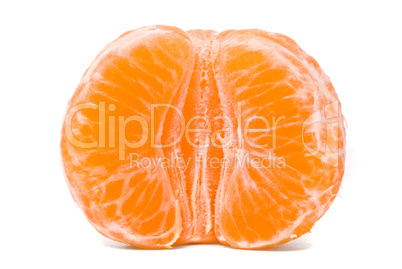 Juicy tangerine on a white background