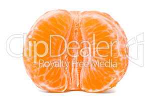 Juicy tangerine on a white background