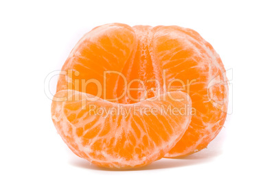 Juicy tangerine on a white background