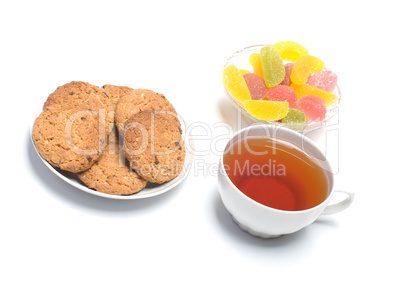 Fruit candy, oats cookies