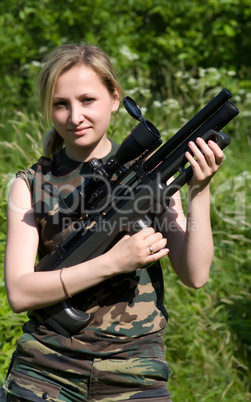 The girl with an air rifle.