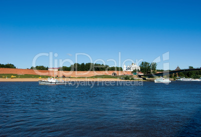 Great Novgorod. The Kremlin wall.