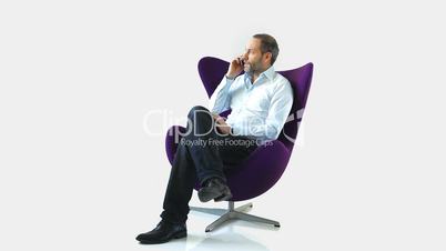 Businessman at phone- isolated