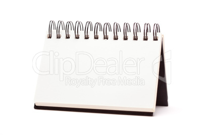 Blank Spiral Note Pad Standing on White