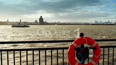 Ferry boat on the River Mersey Liverpool UK