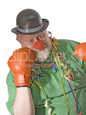 Clown mit Boxhandschuhen