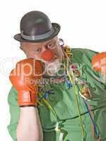 Clown mit Boxhandschuhen