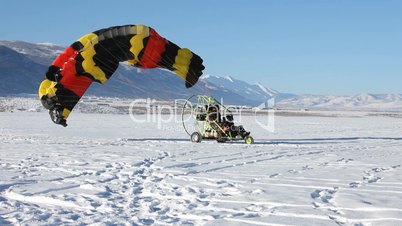 Winter PPC takeoff on frozen lake
