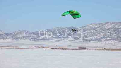 Winter flying powered parachute landing