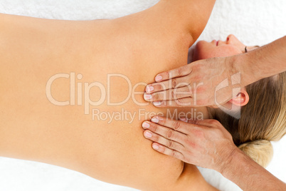 Relaxed woman enjoying a massage