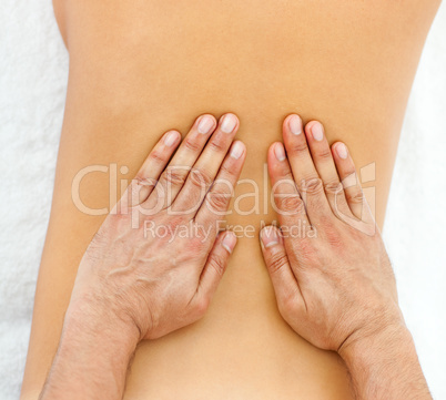 Close-up of a back massage