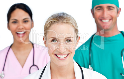 Close-up of confident medical team