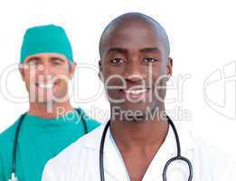 Portrait of assertive male doctors