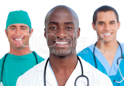 Portrait of three male doctors