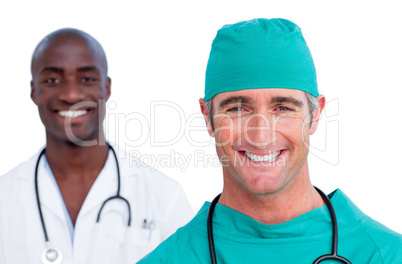 Portrait of two male doctors