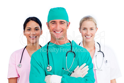 Portrait of ambitious medical team