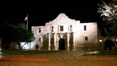 Alamo at night