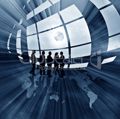 abstract business illustration with globe