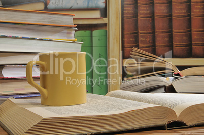 Cup and books