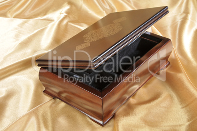 Open wooden box