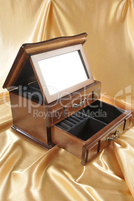 Wooden box with mirror