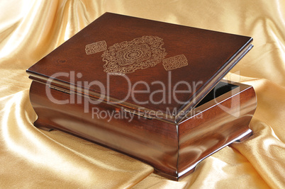 Encrustation wooden box for keeping valuables