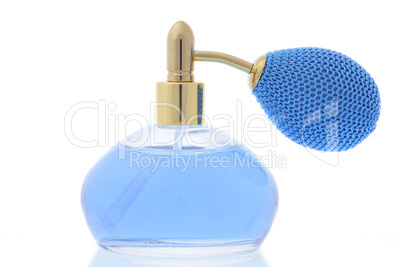 blue bottle of perfume