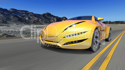 Yellow sports car