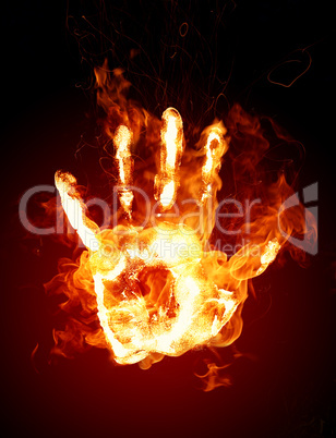 Brennende Hand