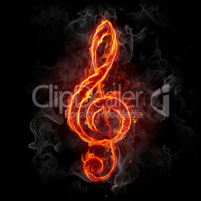 Fire treble clef
