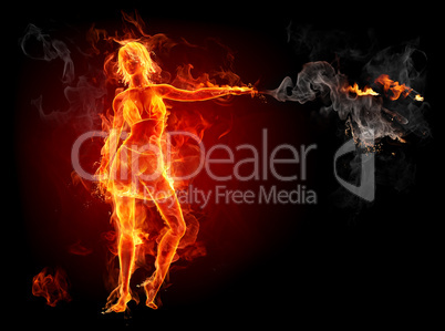 Fiery girl dancing