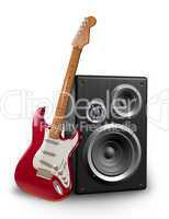 Rock guitar and speaker