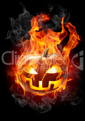 Burning pumpkin