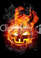 Burning pumpkin