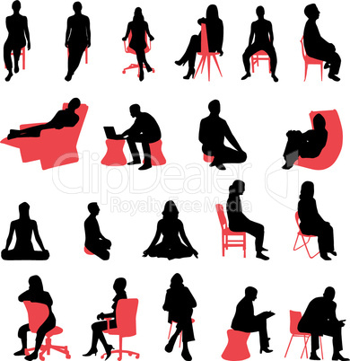 siting people silhouettes