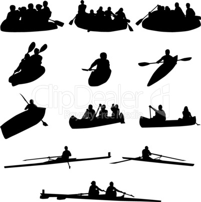 rowing silhouettes collection