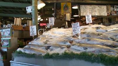 Famous fish toss at Pike Place Market