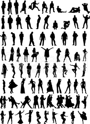 people silhouettes set