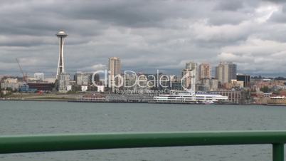 View of Space Needle from ferry