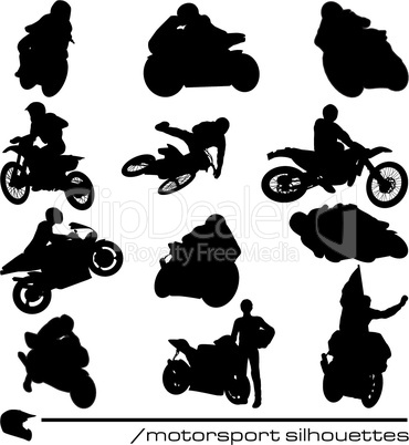 moto silhouettes set