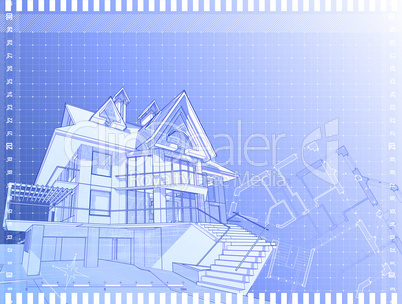 3d house: architecture blueprint