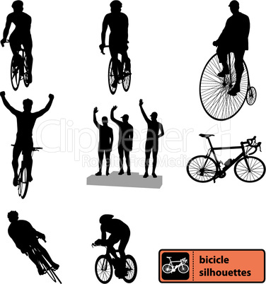 bycicle silhouettes set